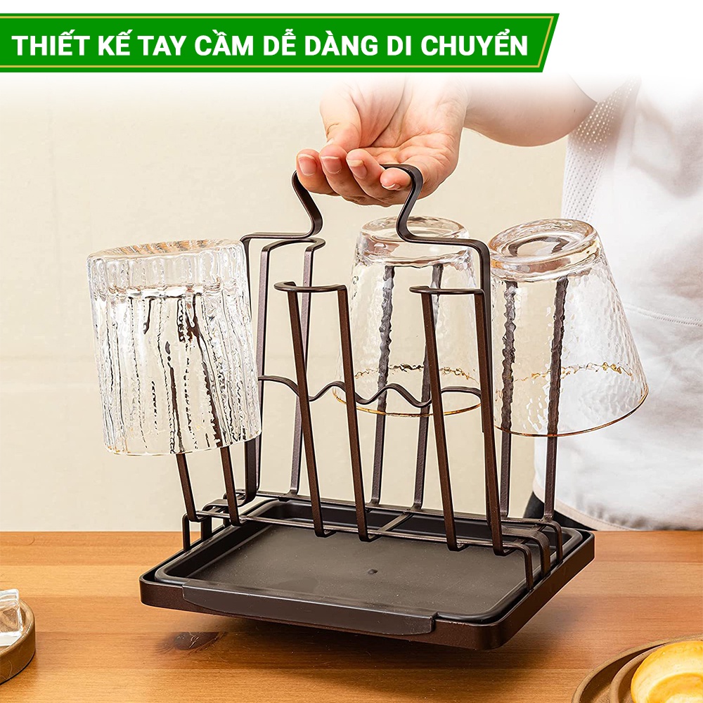 Khay úp cốc úp ly có khay hứng nước LABI VN LB057