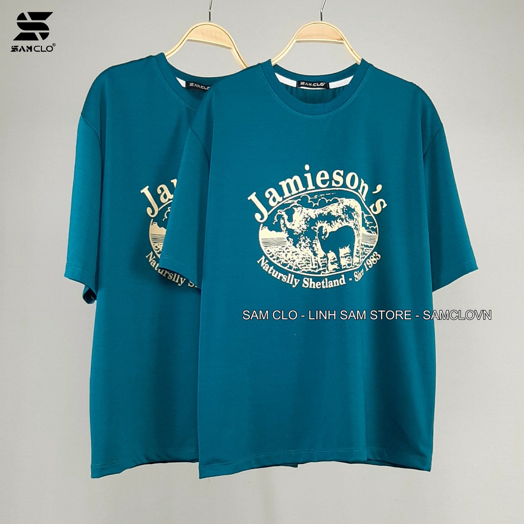 Áo thun tay lỡ nữ SAM CLO freesize phông form rộng dáng Unisex - mặc cặp, nhóm, lớp in chữ JAMIESON'S