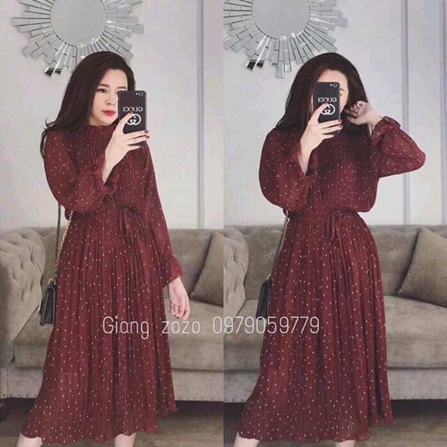 váy bi 3 màu đỏ đen be