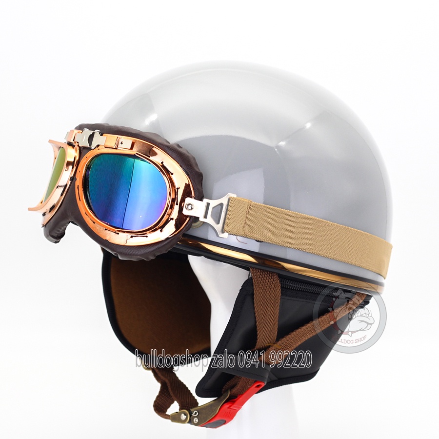 Mũ Bảo Hiểm 1/2 Đầu Haley Napoli N120 Kính Phi Công - Bulldogshop