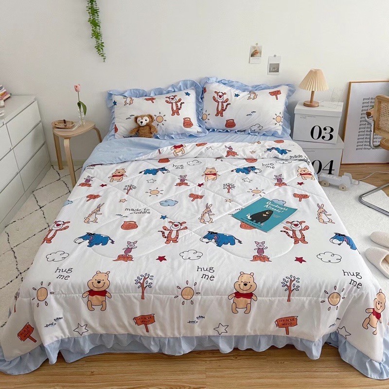 Hàng Hè ! Bộ Chăn Hè + Ga gối Đũi phối Viền Rèm BÈO Siêu Xinh -> Được Chọn mẫu + size