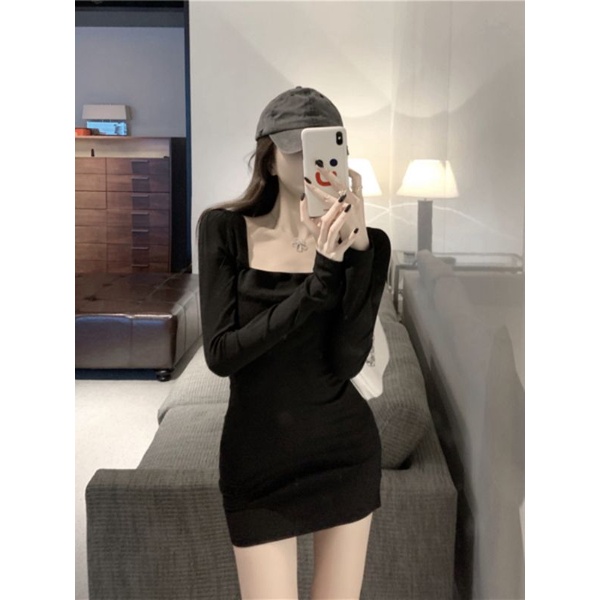 Đầm body tay dài nhún sườn 2 bên - CNTDN