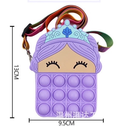 Túi popit đeo chéo kèm dây cho bé đáng yêu, túi mini cho bé đi chơi, du lịch đựng lì xì E1132