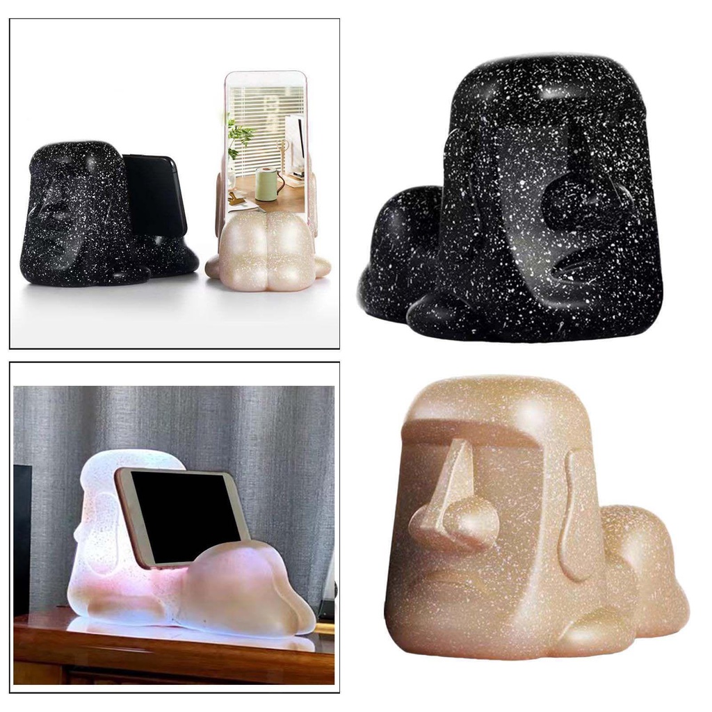 Đèn Ngủ LED Màu Be / Đen Kèm Giá Đỡ Điện Thoại Tiện Dụng