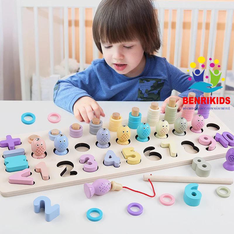 Đồ Chơi Cột Tính Câu Cá Học Số Đếm Và Phép Tính 3 Trong 1 Cho Bé, Đồ Chơi Montessori