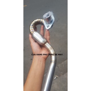Cổ pô bầu cong gắn Dream, Wave inox 304