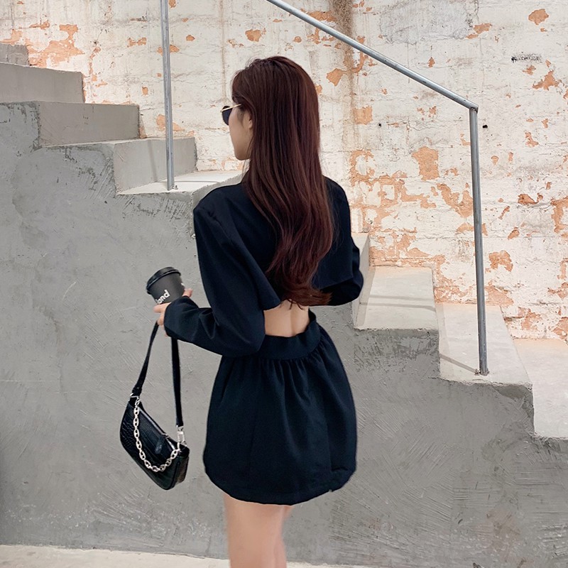Đầm nữ dáng ôm kiểu sơ mi vest tay dài Emilyshop