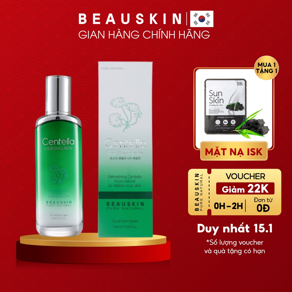 Nước Hoa Hồng BEAUSKIN Centella Cica Chiết Xuất Rau Má Cung Cấp Dưỡng Ẩm, Trắng Da Dung Tích 120ml