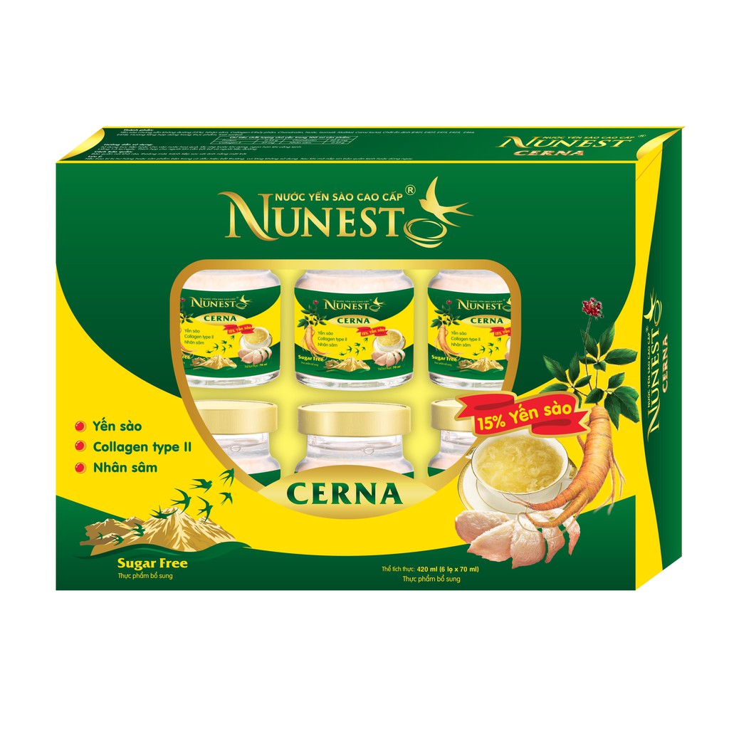 Nước yến Nunest Cerna dành cho người bệnh tiểu đường