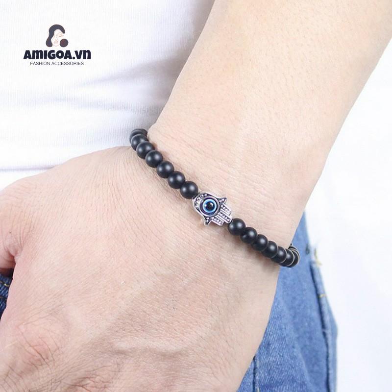 ✨✨Vòng Tay Chuỗi Hạt Đá Mắt Mèo Màu Xanh Thổ Nhĩ Kỳ Thời Trang Cho Nam Và Nữ