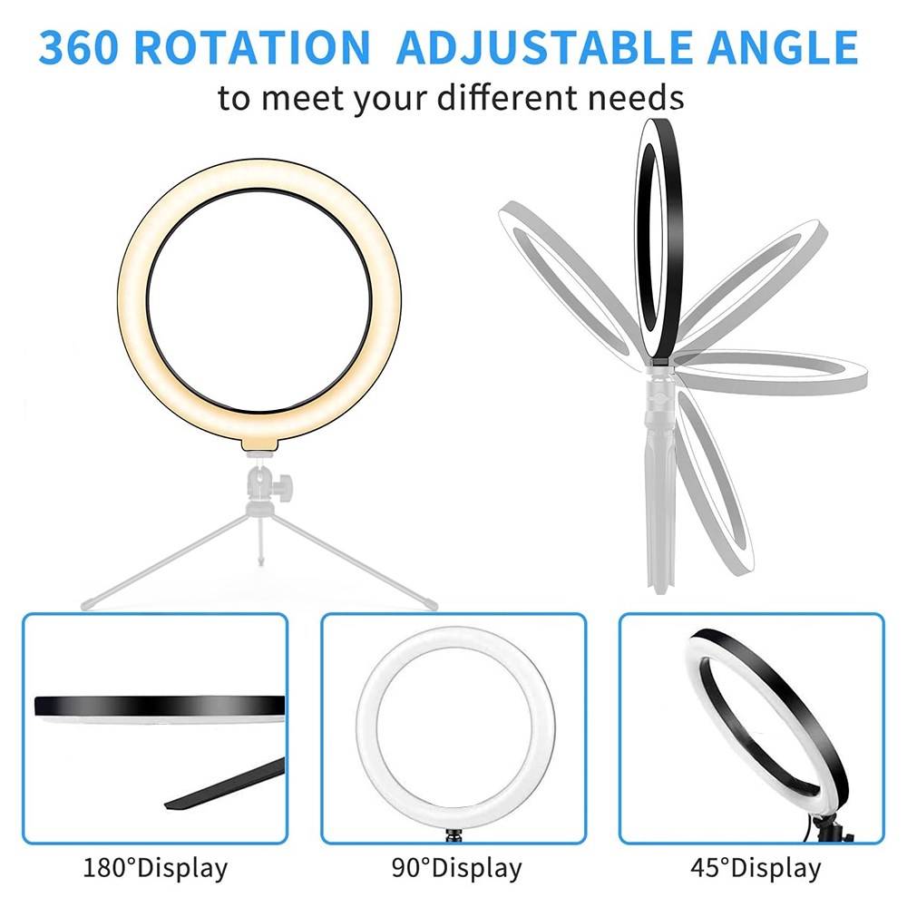 Vòng tròn đèn LED sáng hỗ trợ chụp ảnh trang điểm