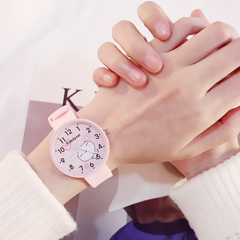 Đồng hồ thời trang nữ dây cao su mặt thú xinh Candycat PKHRCAT001 (Đường kính mặt: 36 mm) | BigBuy360 - bigbuy360.vn
