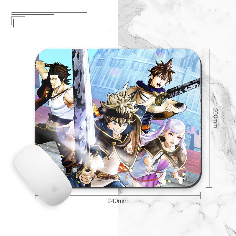 Miếng lót chuột IN HÌNH Black Clover Thế giới phép thuật anime chibi tiện lợi xinh xắn