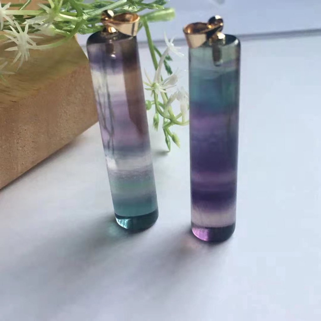 Vòng cổ Mặt Đá Fluorite Tự Nhiên Nhiều Màu Sắc Thời Trang