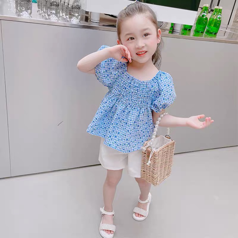 Áo Sơ Mi Tay Ngắn Phồng Họa Tiết Hoa Phong Cách Hàn Quốc Thời Trang Mùa Hè Mới Dành Cho Nữ 2023