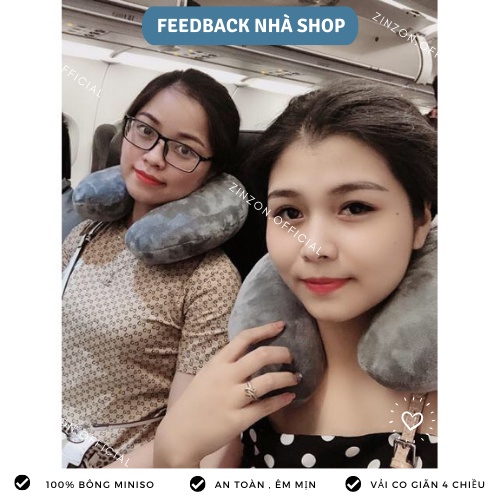 Gối chữ u nhồi bông dễ thương tiện lợi.Gối cổ du lịch cao cấp ZinZon