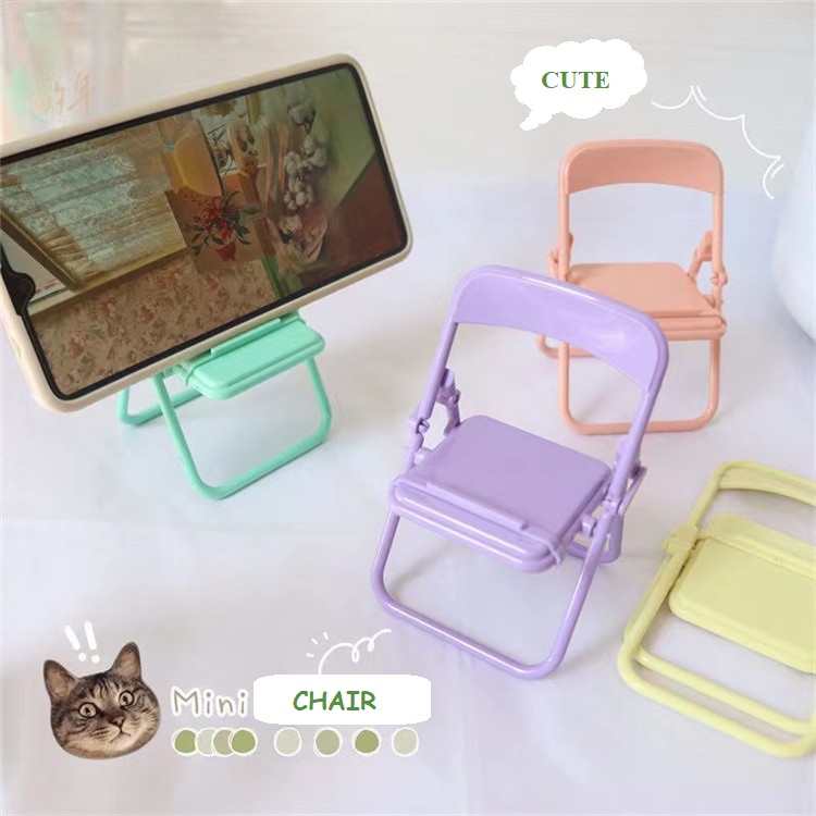 [Colorfulshop] Giá Đỡ Điện Thoại Máy Tính Mô Hình Trang Trí Ghế Xếp Để Bàn Thiết Kế Dễ Thương Gác Điện Thoại Dercor Bàn