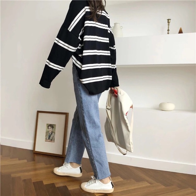 Áo dài tay kẻ A22