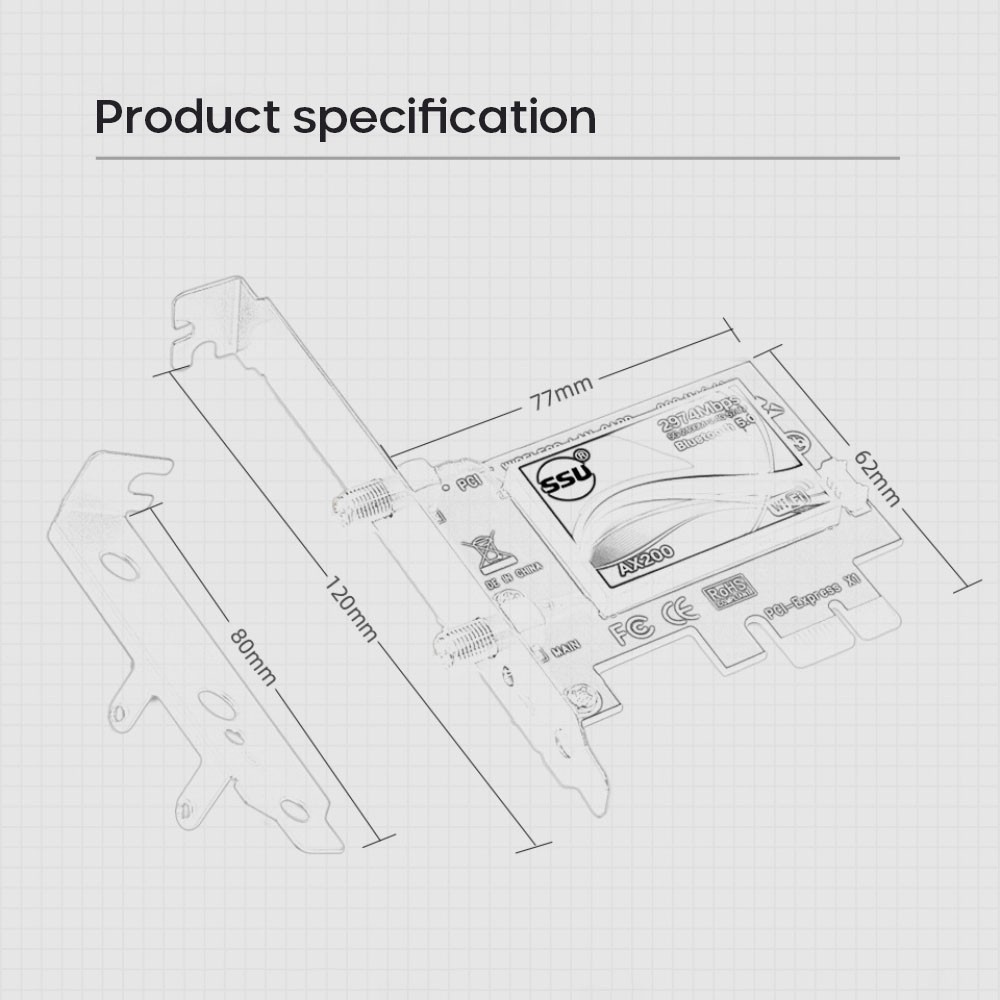 Usb Wifi 3000mbps 6 Intel Ax200 2.4g / 5ghz Bluetooth 5.0 Ax200Ngw 802.11ac / Ax
