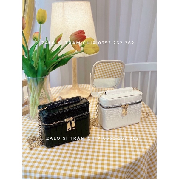 Túi cốp chữ nhật đeo chéo da rắn size 18 đựng vừa điện thoại