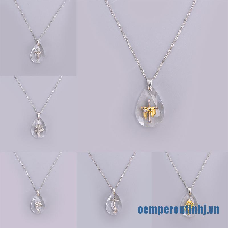 vòng cổ Mặt Chữ Thập Đính Đá Sapphire Thời Trang