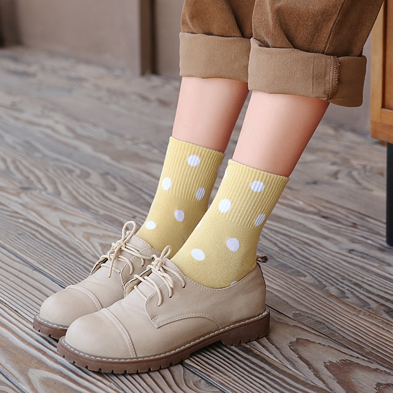 Vớ Cotton Chấm Bi Thoáng Khí WAFNHA D751 Cho Nữ