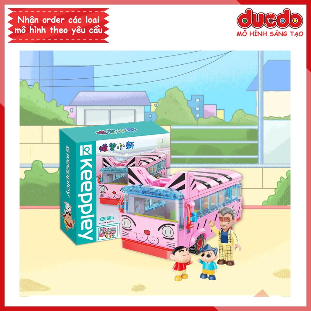Keeppley K20605 Lắp Xe Bus Mèo Shin - Cậu bé bút chì - Đồ chơi Xếp hình Mô hình