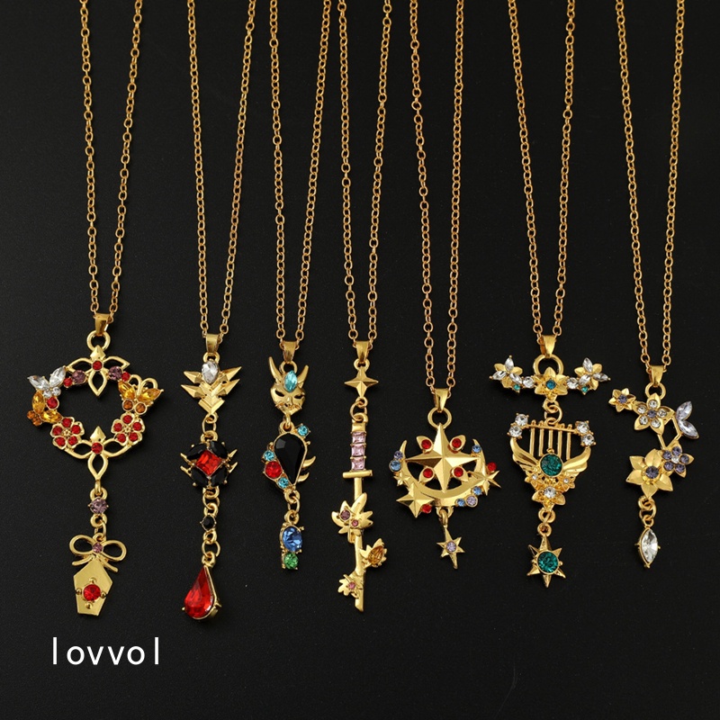 The new game anime Genshin Impact god all-match Wendy carved Qingji Mona Zhongli cartoon same necklace female