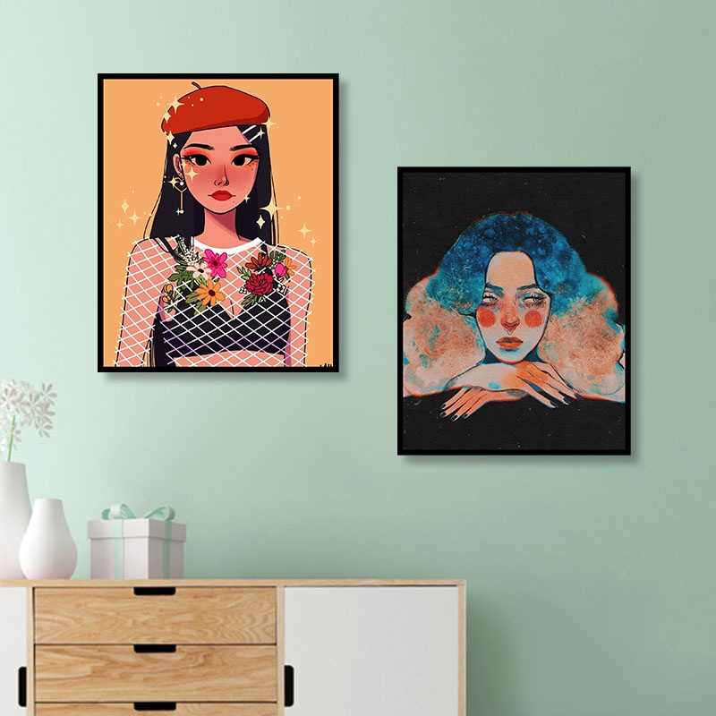 ✨Tranh Sơn Dầu diy Hình Cô Gái Xinh Đẹp