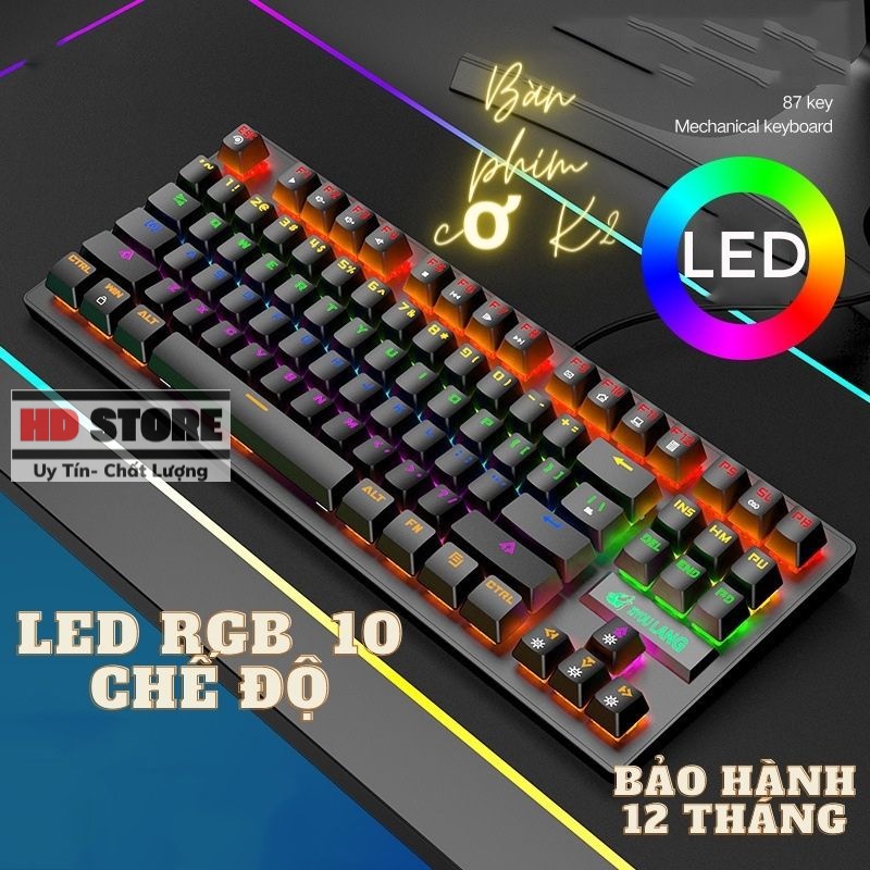 Bàn Phím Cơ Máy Tính ZIYOU K2 PRO Led RGB 10 Chế Độ Khác Nhau, Chơi Game Dùng Văn Phòng phù hợp tất cả loai máy