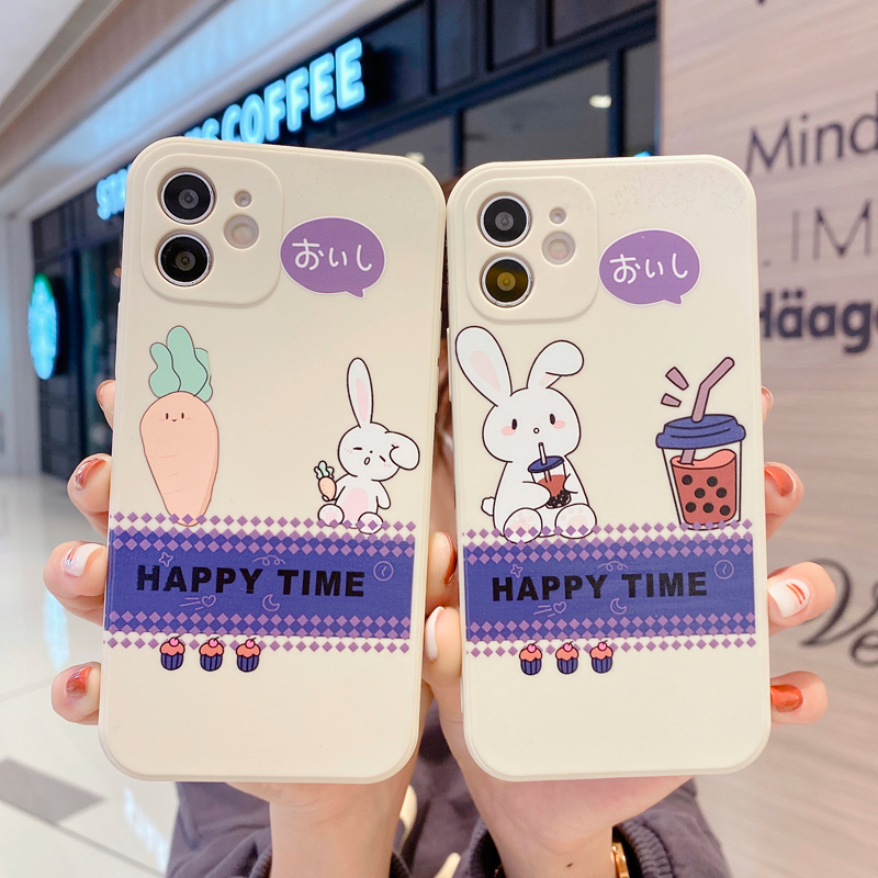 Ốp lưng Vivo Y20 Y20i Y20S Y11 2019 Y12 Y15 Y17 Y19 Y81 Y81i Y85 Y91C Y91 Y91i Y93 Y95 V5 V5S Lite V9 V15 S1 Pro Vỏ bọc điện thoại TPU hình con thỏ mềm mại dễ thương