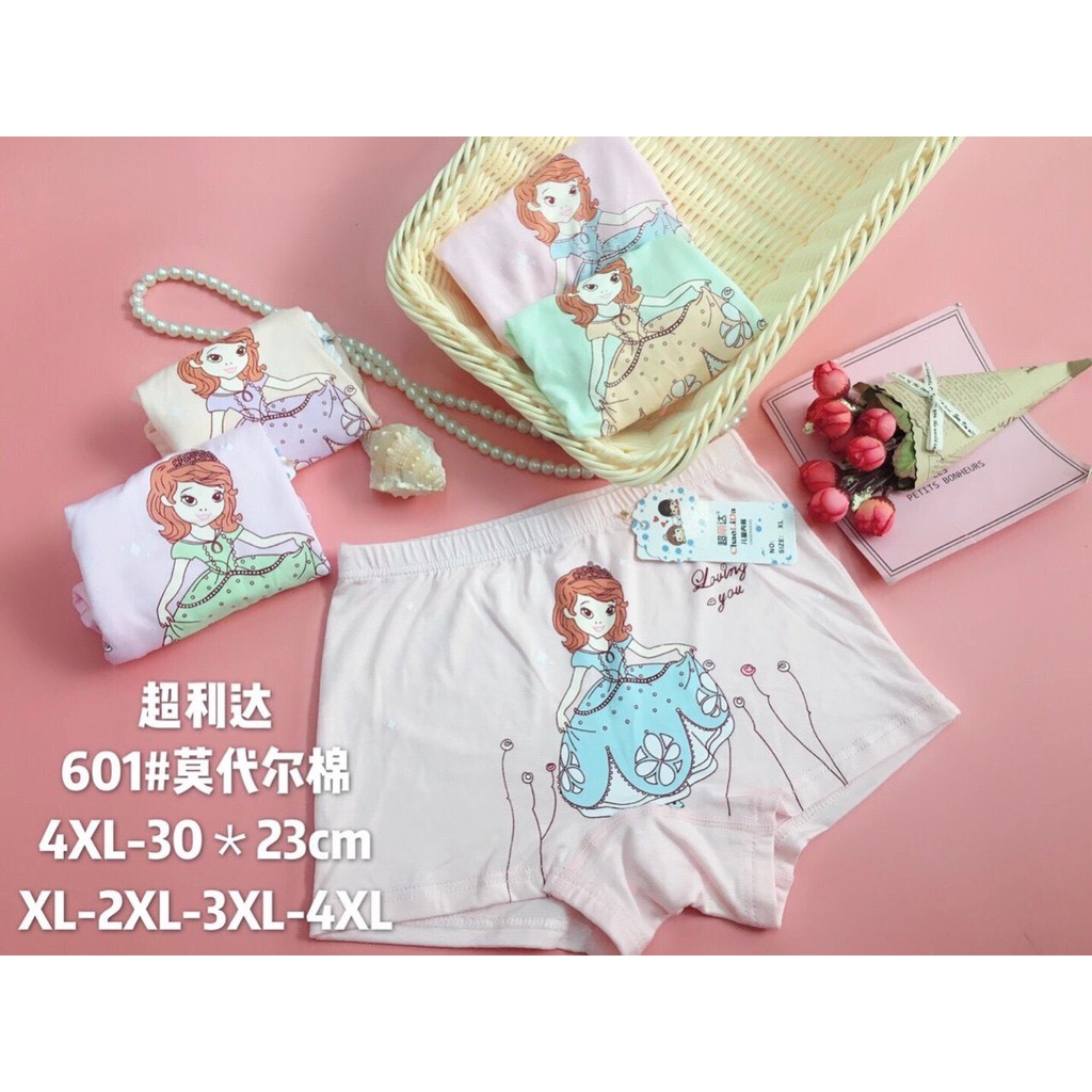 10 quần đùi bé gái 100% cotton hình công chúa 601