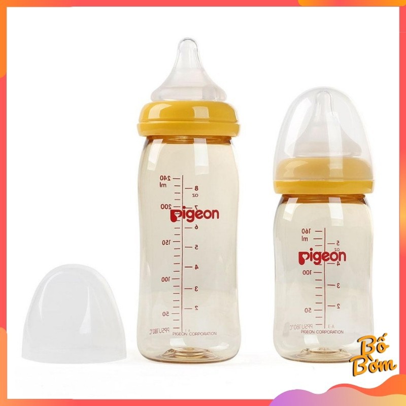 [ XUẤT SỨ NHẬT BẢN] Bình sữa Pigeon Softouch cổ rộng dung tích 160ml và 240ml-PPSU