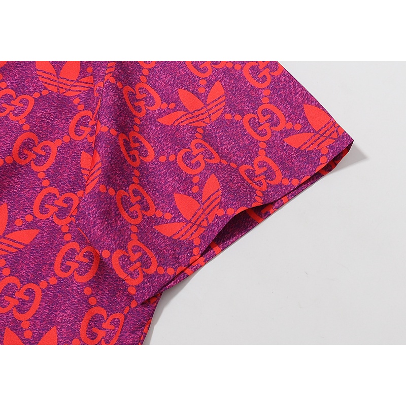 Áo Sơ Mi Ngắn Tay In Họa Tiết Cỏ Bốn Lá Phong Cách retro Đường Phố Thời Trang