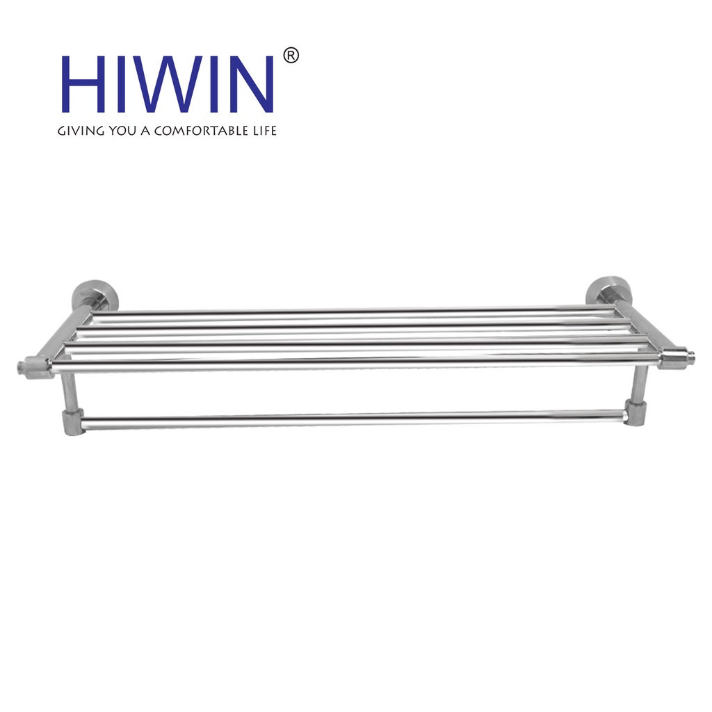 Giàn khăn, giá treo khăn nhà tắm inox 304 mặt gương kích thước 600x220x105 HIWIN Y-639