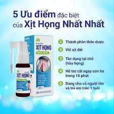 Xịt họng nhất nhất 20ml- Hỗ trợ giảm ho, ngứa họng, khản tiếng