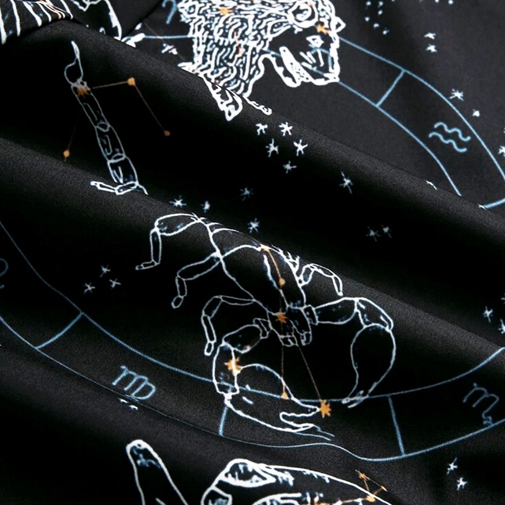 Áo sơ mi nam/nữ hoạ tiết 4TEE tay ngắn vải lụa thấm hút, thoáng mát, không nhăn SM-06