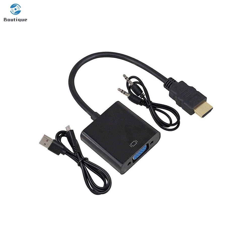 Bộ Chuyển Đổi 1080p Hdmi Sang Vga Với Đầu Cắm Usb 3.5mm Cho Hdtv Pc Laptop