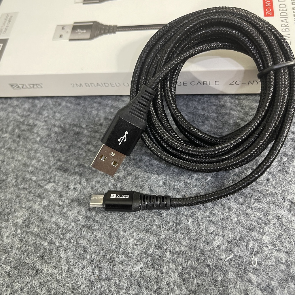 Dây sạc samsung zuzg NY-01L micro usb 2m sạc nhanh bọc dù siêu bền bảo hành 12 tháng