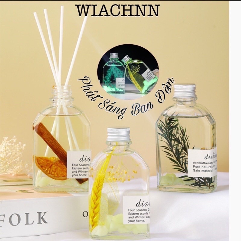 Tinh Dầu PHÁT SÁNG Thơm Phòng Ban Đêm WIACHNN 100ml Que Gỗ Tự Khuếch Tán Hương Khử Mùi Không Khí