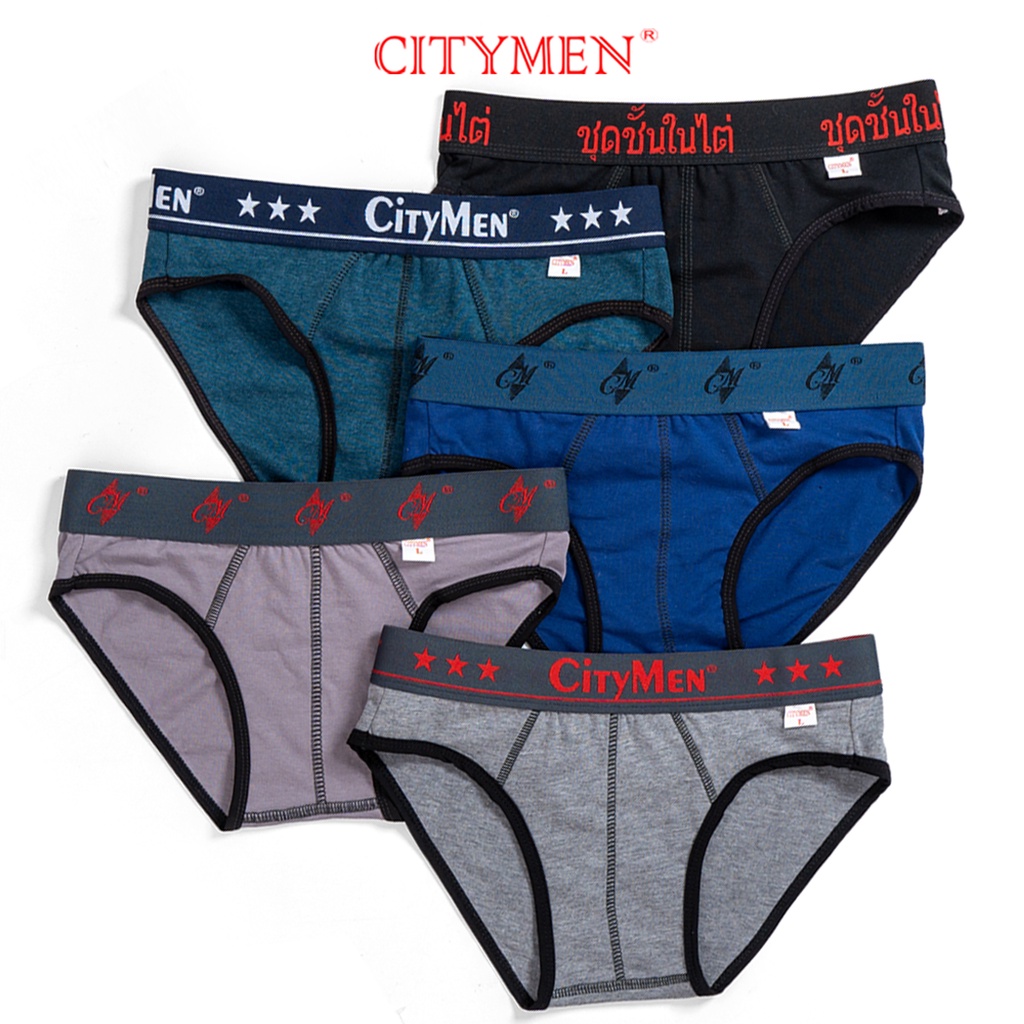 Quần Lót Nam CITYMEN Combo 5 Cái Lưng Dệt Vải Cotton 100% Co Dãn Thấm Hút Tốt Mềm Mại Thoáng Khí Bảo Hành 90 Ngày