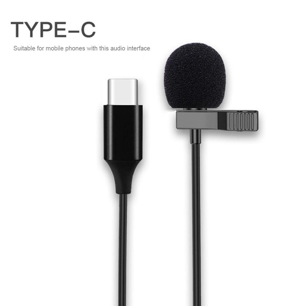 Bộ ngưng tụ micrô di động mini Type-C Kẹp trên ve áo Micrô có dây cho điện thoại cho máy tính xách tay