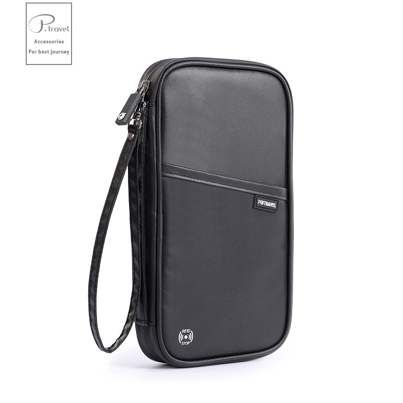 P.travel Long Wallet Passport Holder with RFID Protection Anti-Theft Waterproof