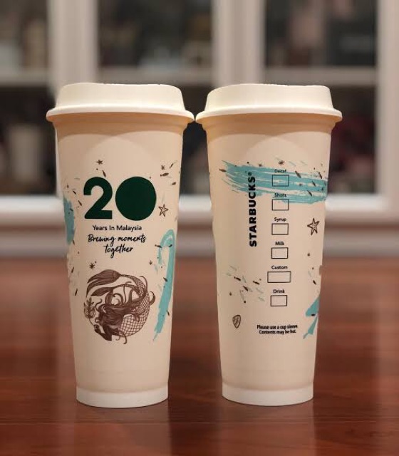 Ly Uống Nước Có Thể Tái Sử Dụng Phiên Bản Giới Hạn Kỷ Niệm 20 Năm Của Starbucks