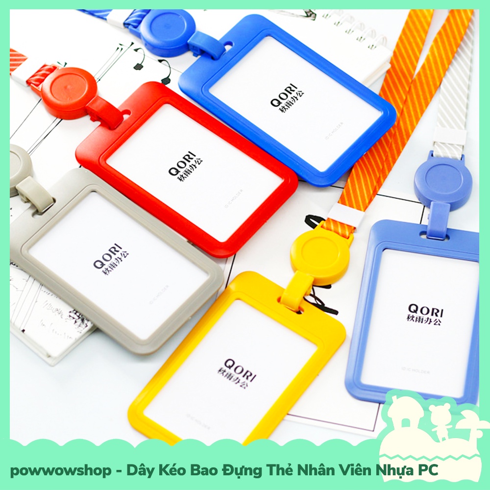 [Sẵn VN - Hỏa Tốc] Dây Vải Kéo Kèm Bao Đựng Thẻ Nhân Viên Nhựa PC Phong Cách Đơn Sắc Simple Color