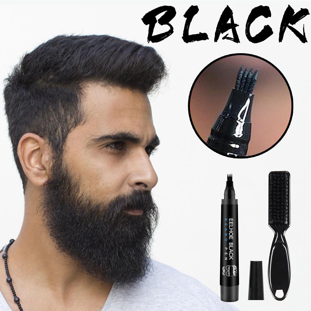 New Two-Color Beard Filling Pen Kit Black Beard Pen + Brush Kit