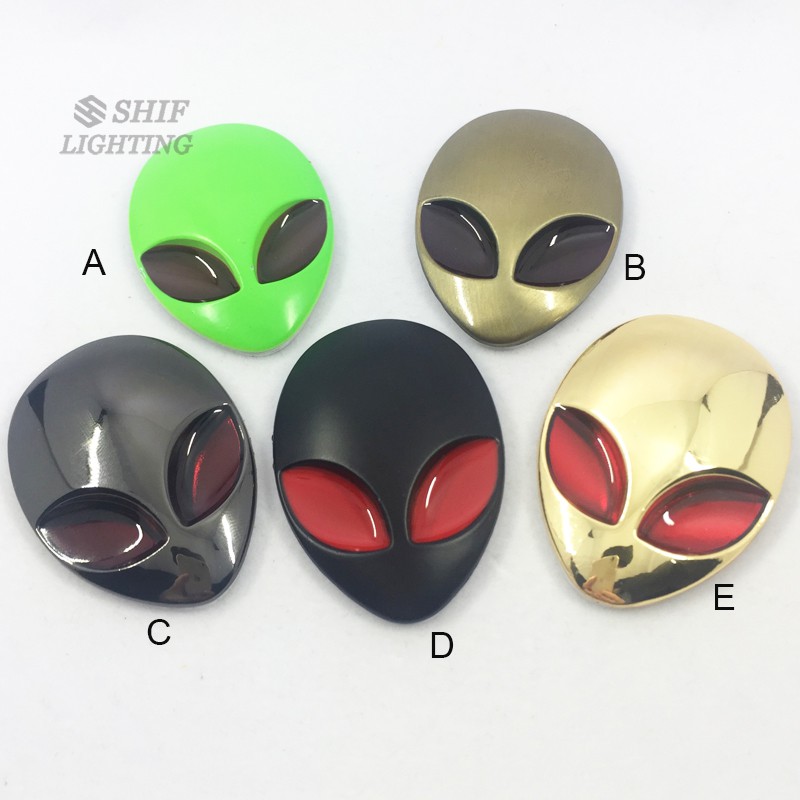 Phụ kiện dán trang trí hình đầu người ngoài hành tinh 3D độc đáo cho xe hơi / xe máy