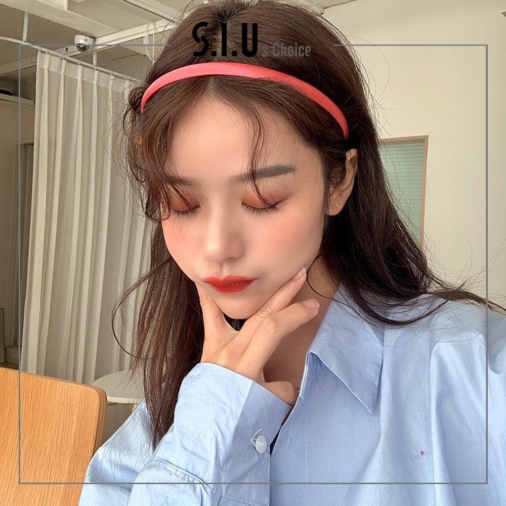 Bờm cài tóc lụa satin băng đô tóc trơn mảnh phong cách Hàn Quốc Siu's Choice-SIUPK8