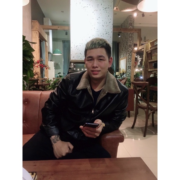 Áo da lót lông ảnh thật shop chụp