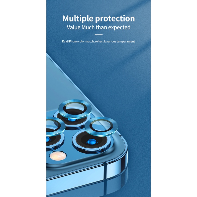 Miếng Dán Kính Cường Lực Lens Camera Chống Va Đập MIPOW KINGBULL ALUMIUM cho iPhone 13 Pro / 13 ProMax - Hàng Chính Hãng